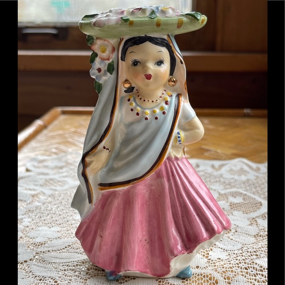 Pretty ethnic doll figurine, vintage